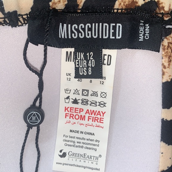 MISSGUIDED Animal Print Triangle Bikini Top - Sz 8 - Picture 10 of 10